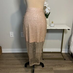 Misguided Elegant glitter Mesh Skirt